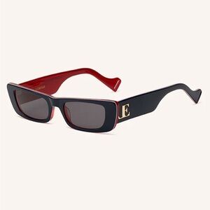 Lorvae Blue and Red Rectangular Sunglasses